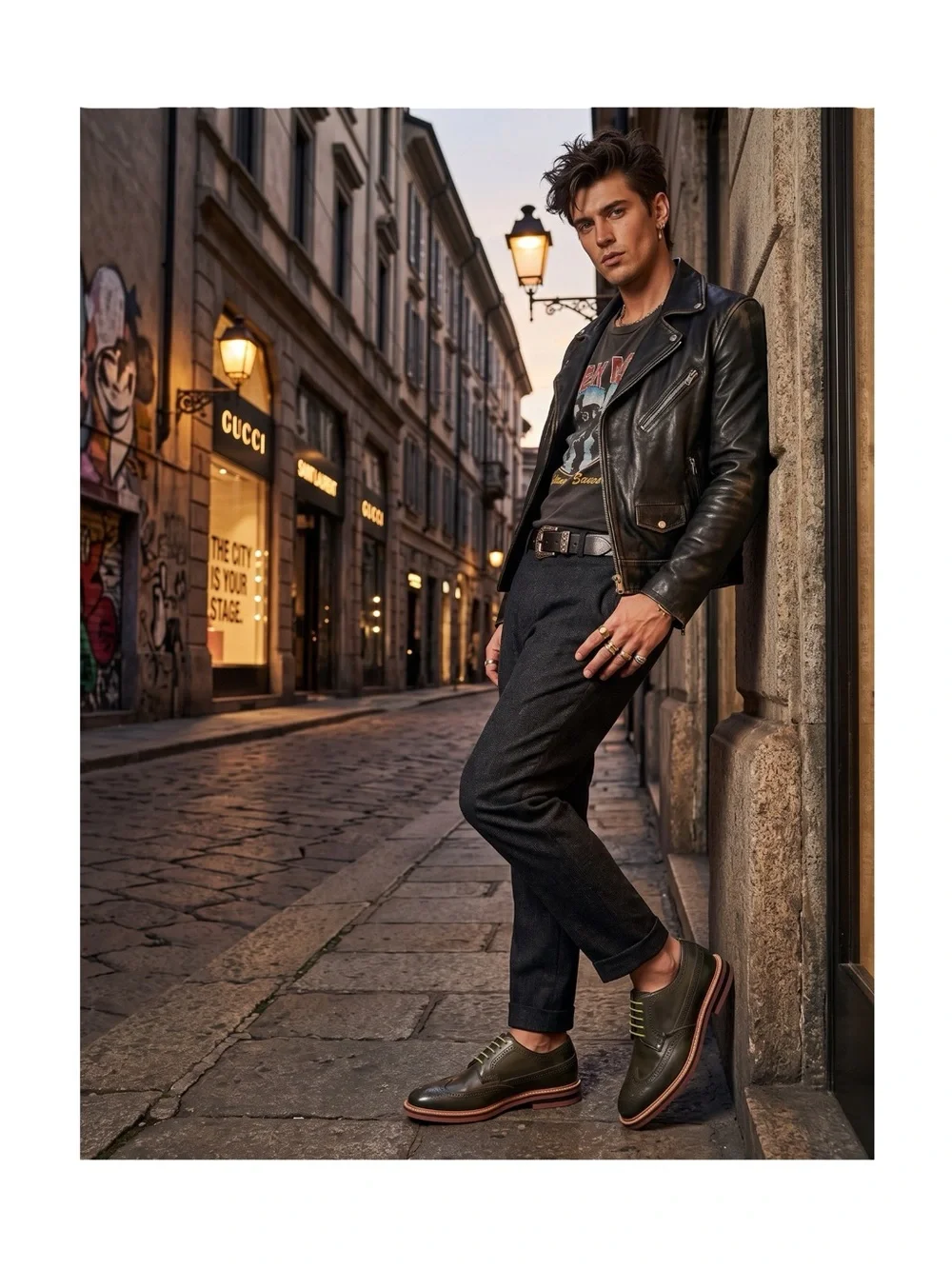 Scoop NYC x Walk Over 𖤐 Oxford Brogues Wingtips 𖤐 Olive Green 𖤐 9.5 𖤐 GQ Mag